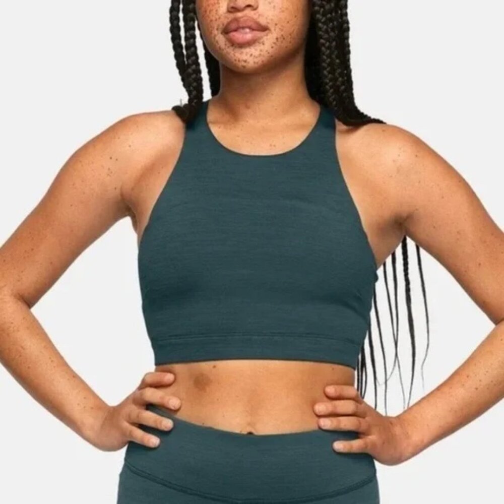 Outdoor Voices TechSweat Crop Top Racerback Forest Green Sports Bra Size M
